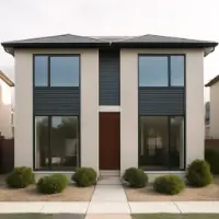 Fachada de un dúplex moderno