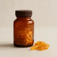 Frasco de cápsulas multivitamínicas